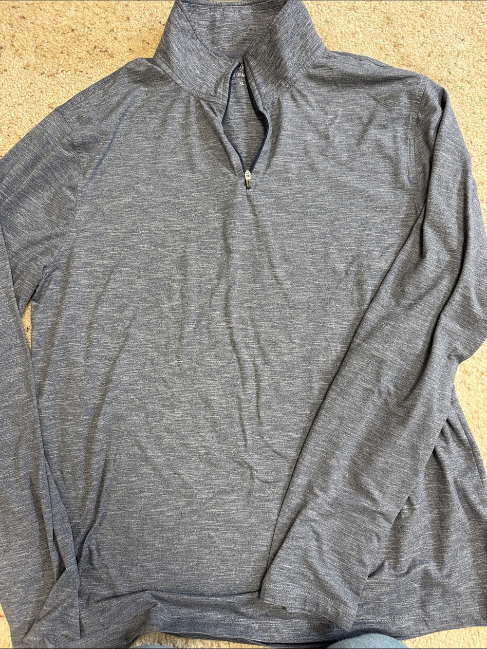 JCrew performance Heathered Blue/Gray Quarter-Zip Pullover